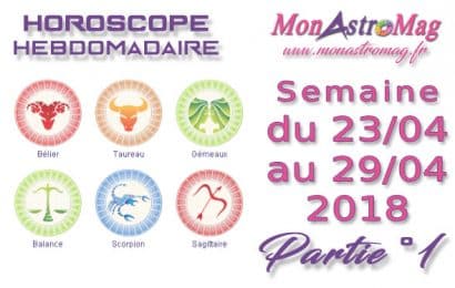 Horoscope du 23 au 29 Avril 2018 – Part°1