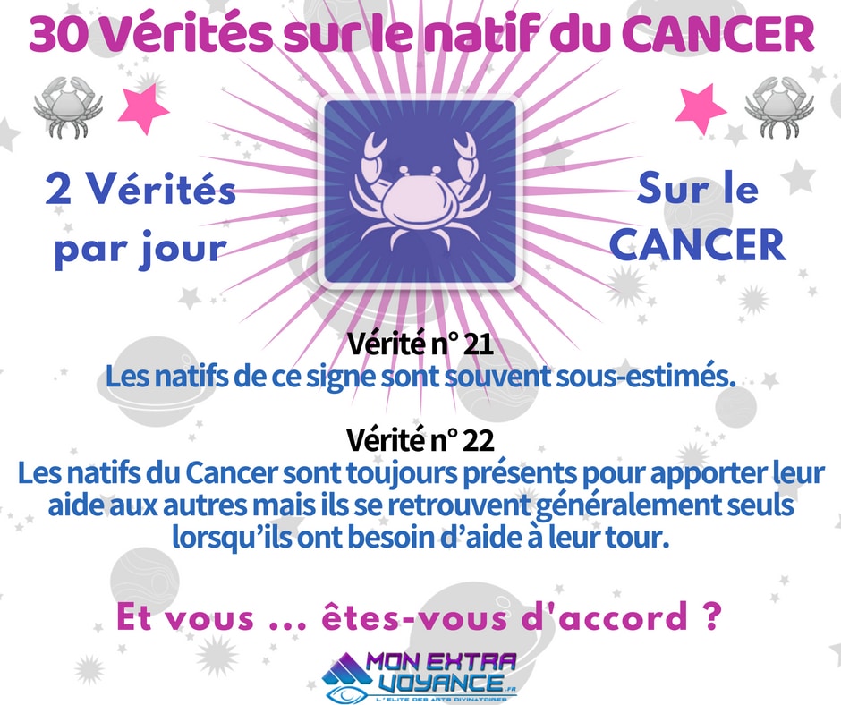 Signe du cancer VERITES DU JOUR 21 22