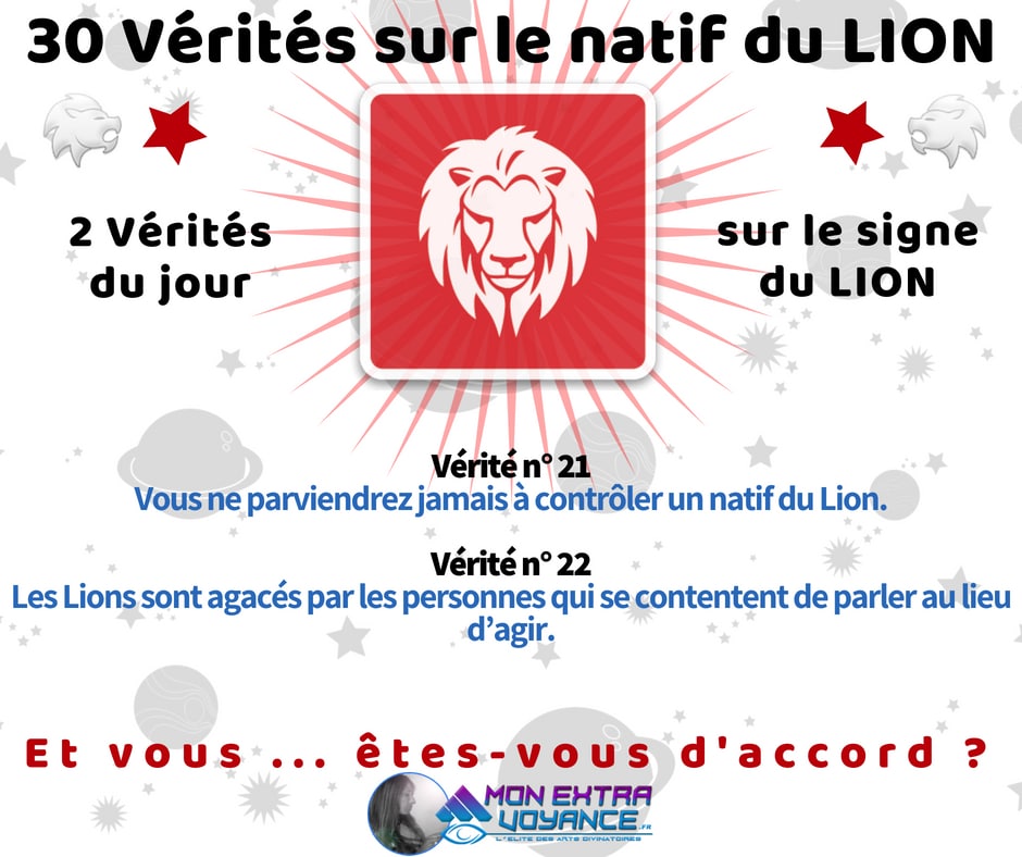 Signe du LION Vérités du Jour 10