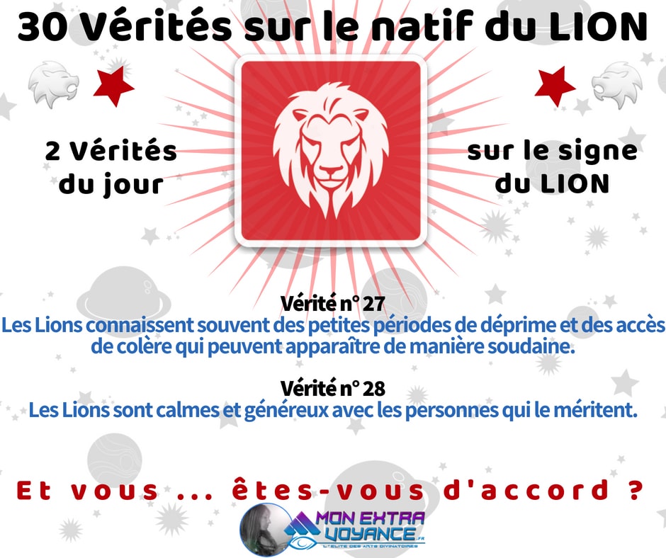 Signe du LION Vérités du Jour 13