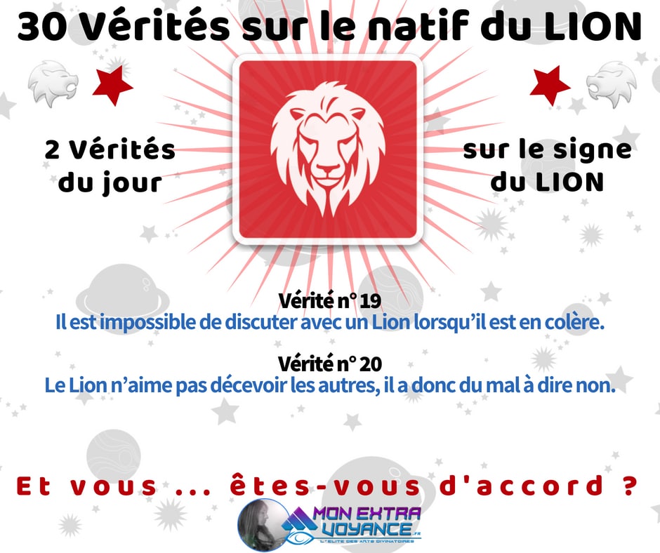 Signe du LION Vérités du Jour 9